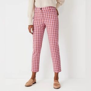 Ann Taylor Cotton Crop Pant in Plaid